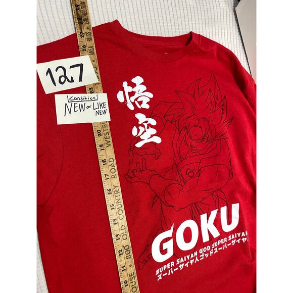 Dragon Ball Super Men Shirt Large Red Goku Super Saiyan God Graphic Anime Tee - Picture 6 of 9